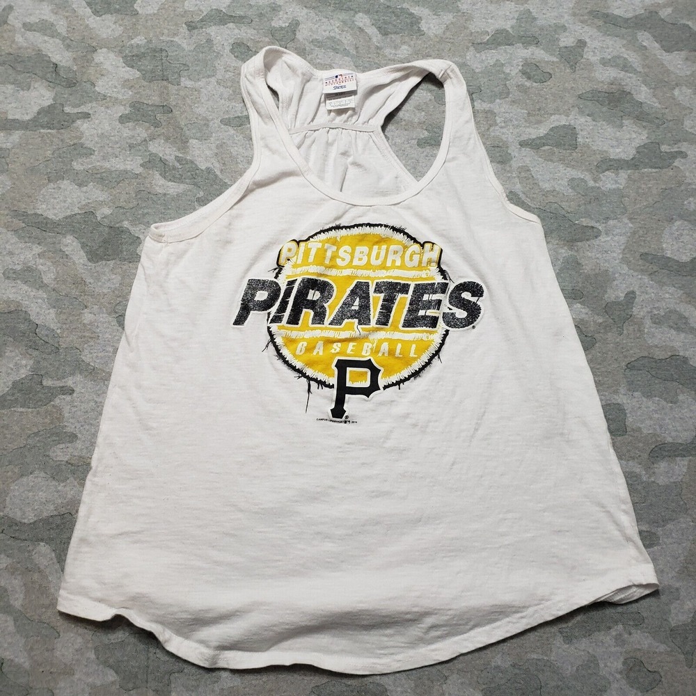 Pittsburgh Pirates Baseball Tank Top Womens Medium White Campus Lifestyle MLB